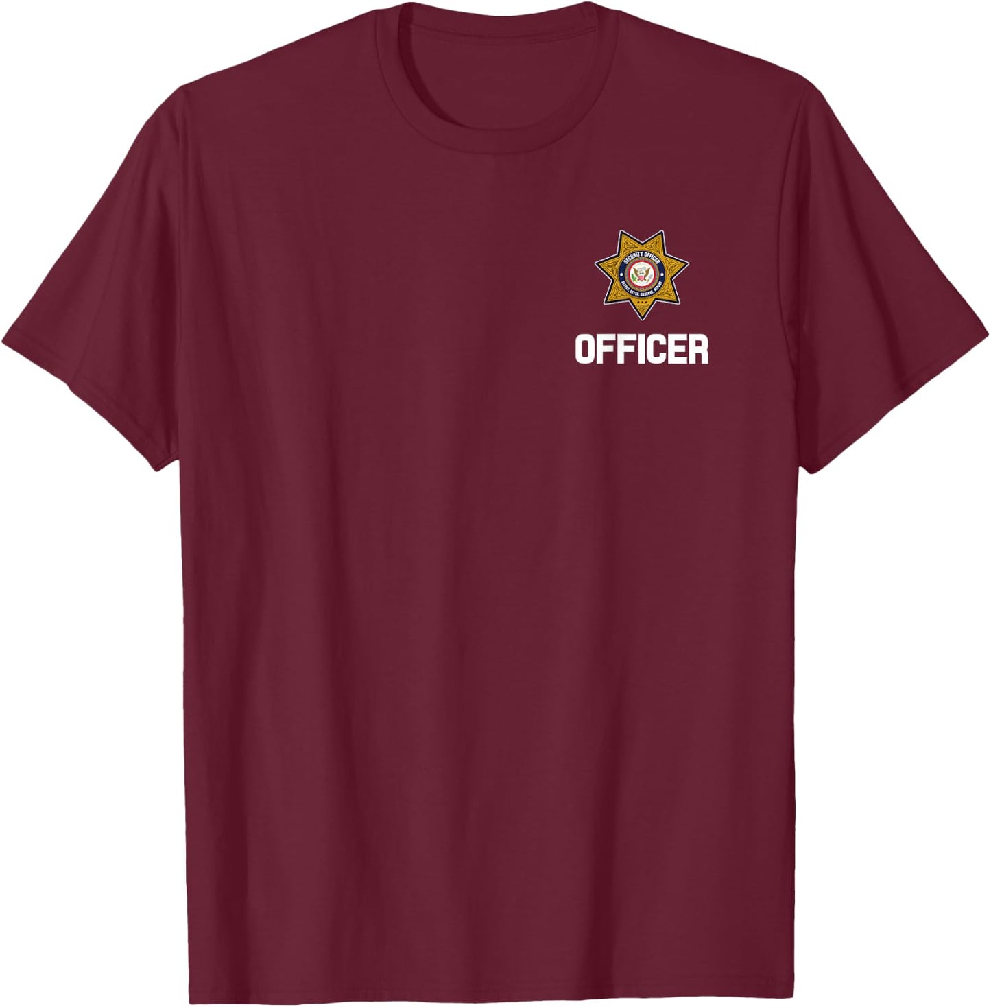 Security Officer Enforcement Badge Police Guards Duty T-Shirt - T-Shirt | Maroon