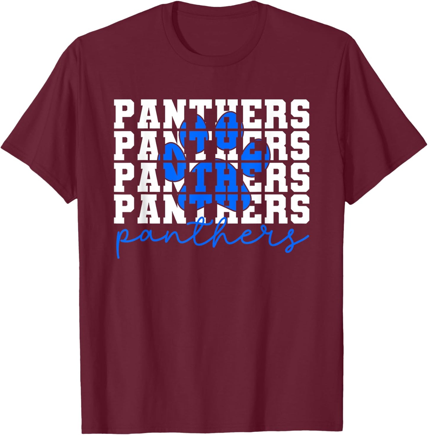Vintage Panthers School Sports Name Spirit Go Back To School T-Shirt - T-Shirt | Maroon