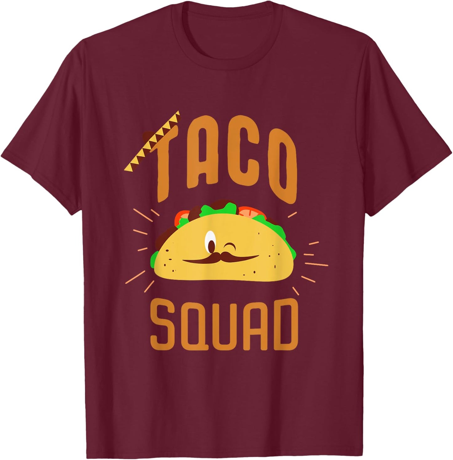 Taco Squad - Funny Taco T Shirt T-Shirt - T-Shirt | Maroon
