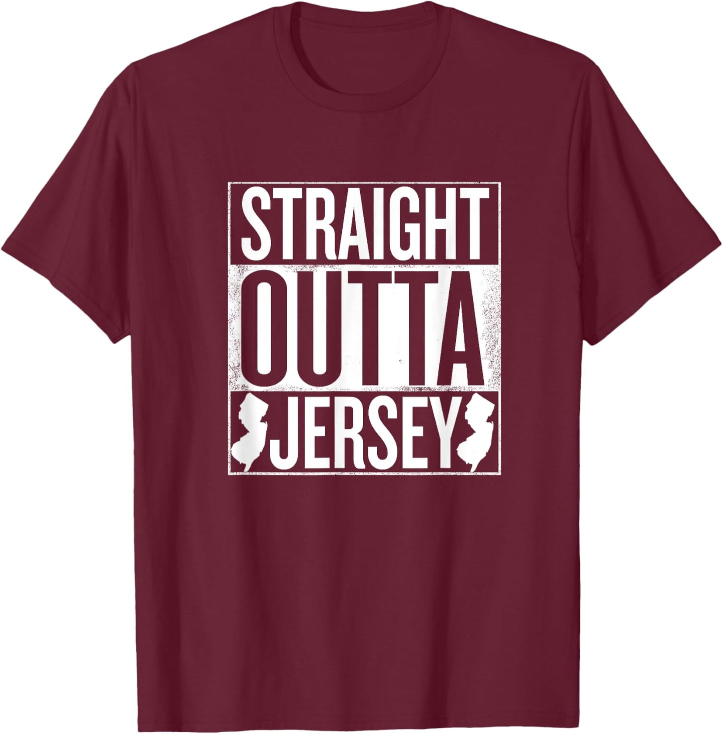 Straight Outta Jersey Shirt T-Shirt - T-Shirt | Maroon