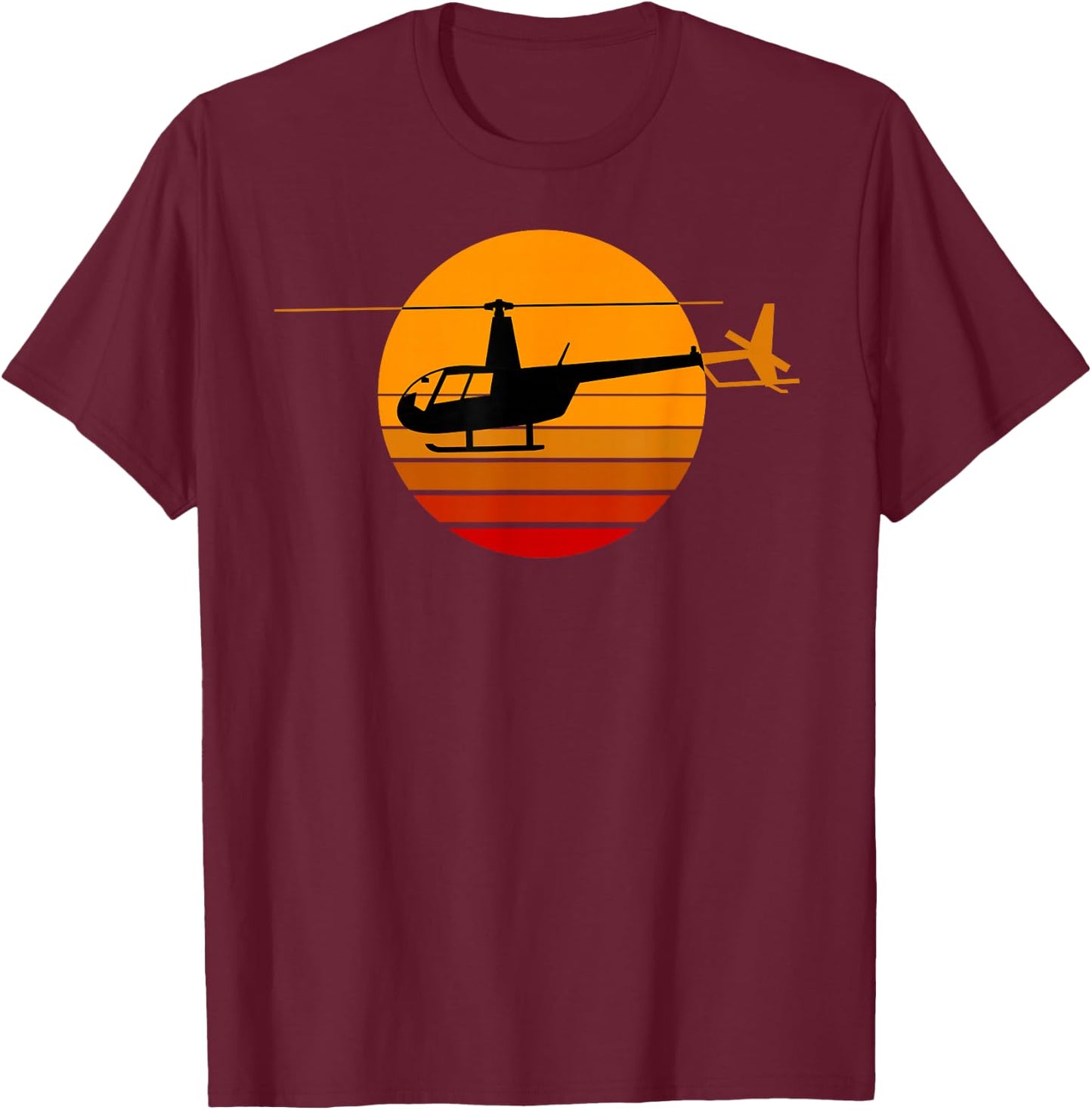 Helicopter Gifts & Accessories R44 Helicopter Pilot Aviation - Black Men's Medium Classic Fit Short Sleeve T-Shirt - T-Shirt | Maroon