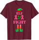Fight Breast Cancer Elf Matching Family Group Christmas T-Shirt - T-Shirt | Maroon