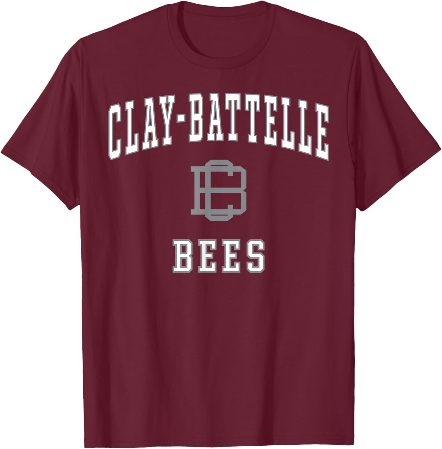 Clay-Battelle High School Bees C1 T-Shirt - T-Shirt | Maroon