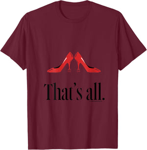 Women's The Devil Wears Prada 2 That's All Red High Heel Pitchfork V-Neck T-Shirt - T-Shirt | Maroon