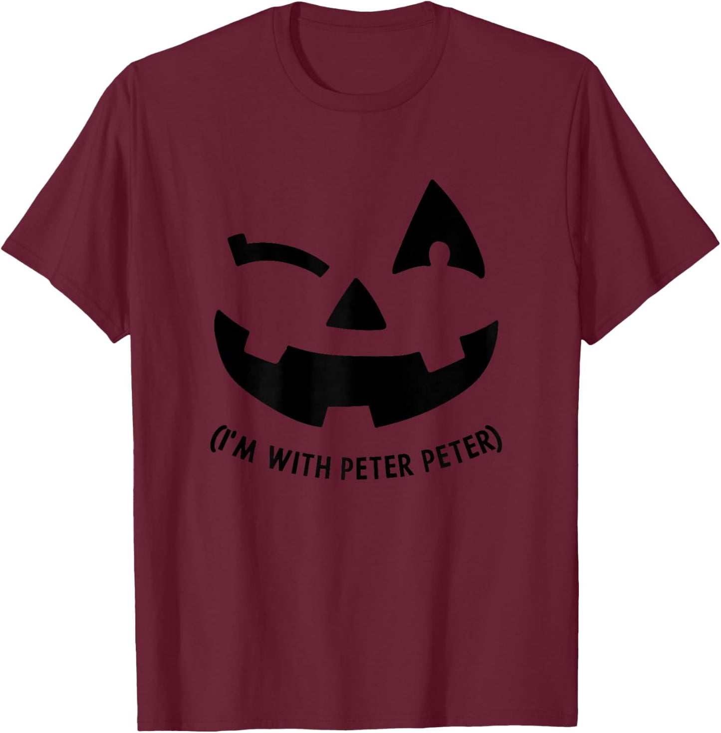 Im With Peter Couple Halloween Adult Women Her Eater Pumpkin T-Shirt - T-Shirt | Maroon