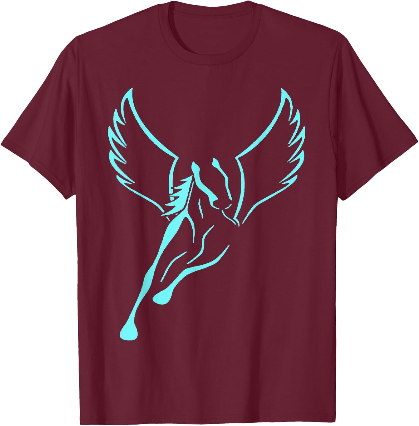Pegasus Outline T-Shirt - T-Shirt | Maroon