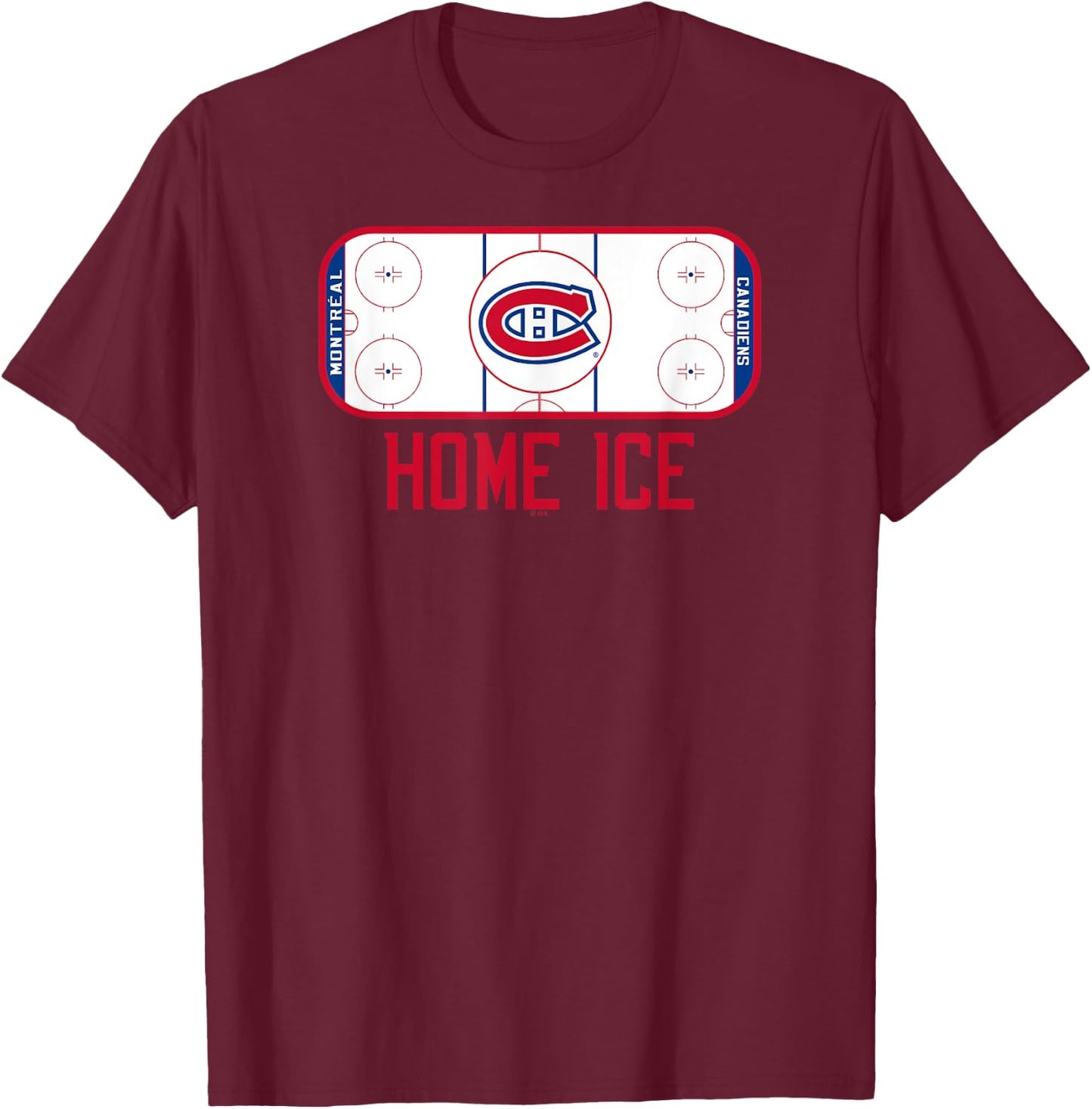 Montreal Canadiens Home Ice Black Officially Licensed T-Shirt - T-Shirt | Maroon