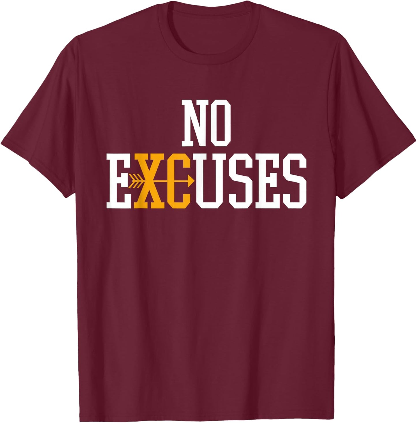No Excuses Cross Country Track And Field Running T-Shirt - T-Shirt | Maroon