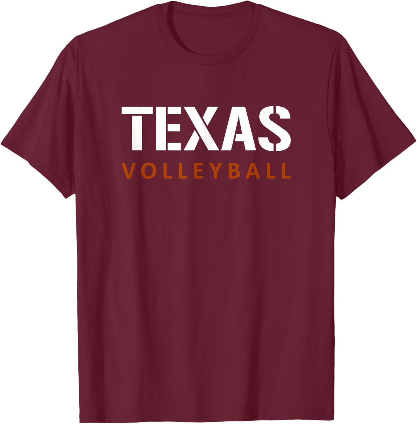 Texas Volleyball Block Style T-Shirt - T-Shirt | Maroon