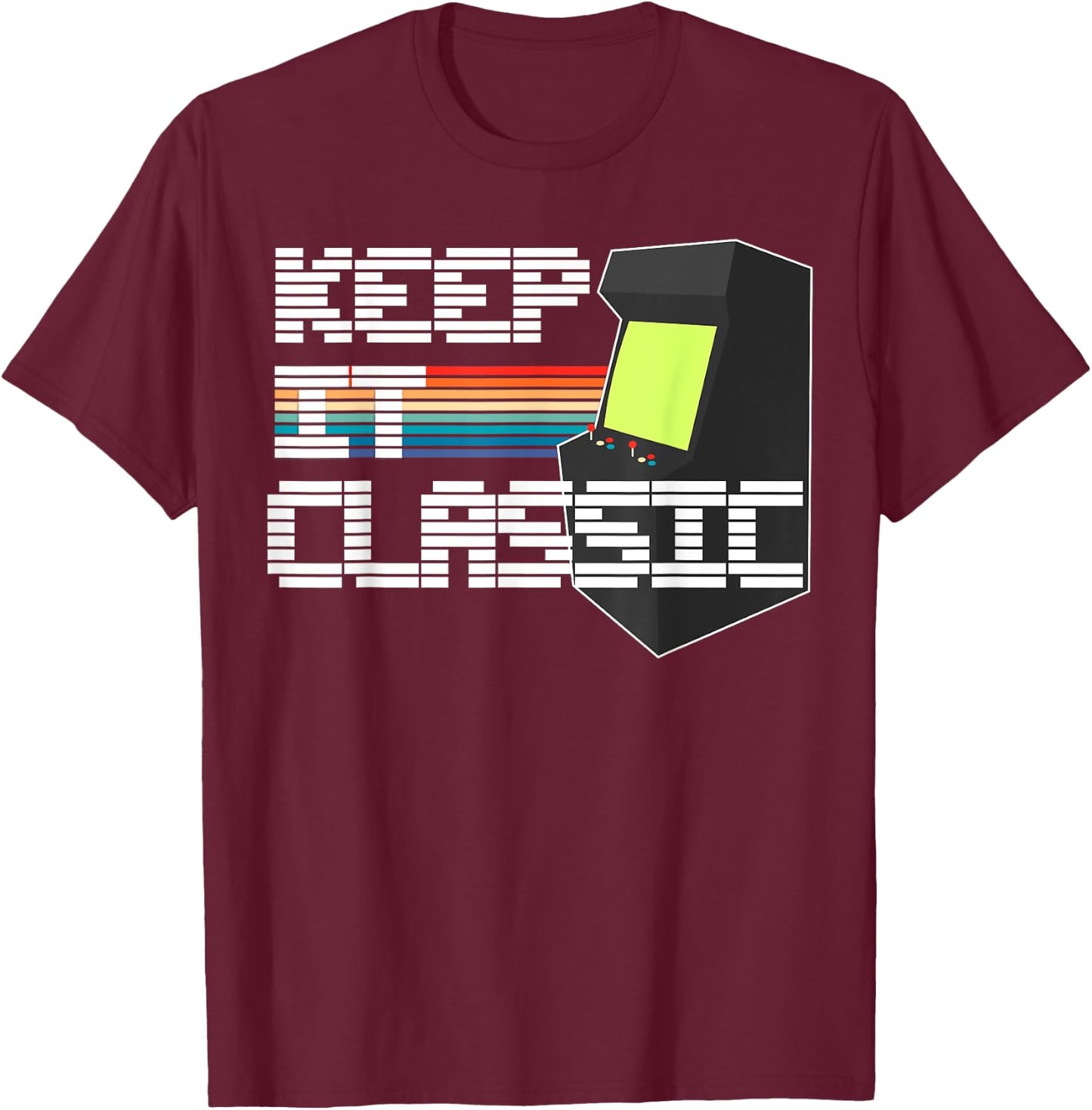 Retro Gamer Vintage Video Game 80s 8-Bit Gaming Classic T-Shirt - T-Shirt | Maroon