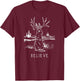 Believe Jackalope T Shirt, Cryptid Rabbit Bunny Apparel T-Shirt - T-Shirt | Maroon
