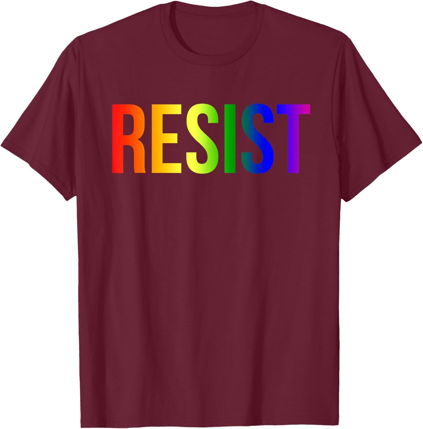 Resist Rainbow Flag Nationa Pride March Shirt T-Shirt - T-Shirt | Maroon