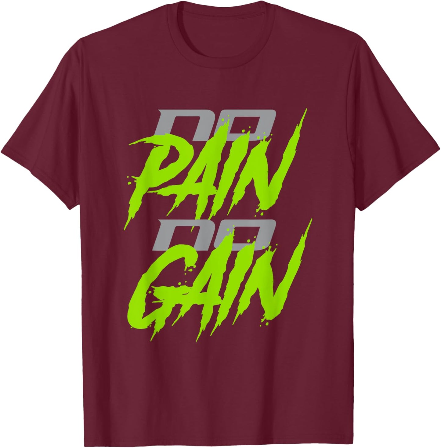 No Pain No Gain | Gym/Workout T-Shirt - T-Shirt | Maroon