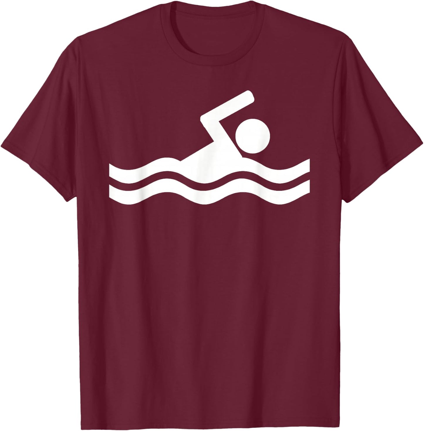 Swimming Logo T-Shirt - T-Shirt | Maroon