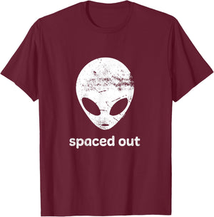Funny Alien Spaced Out T-Shirt - T-Shirt | Maroon