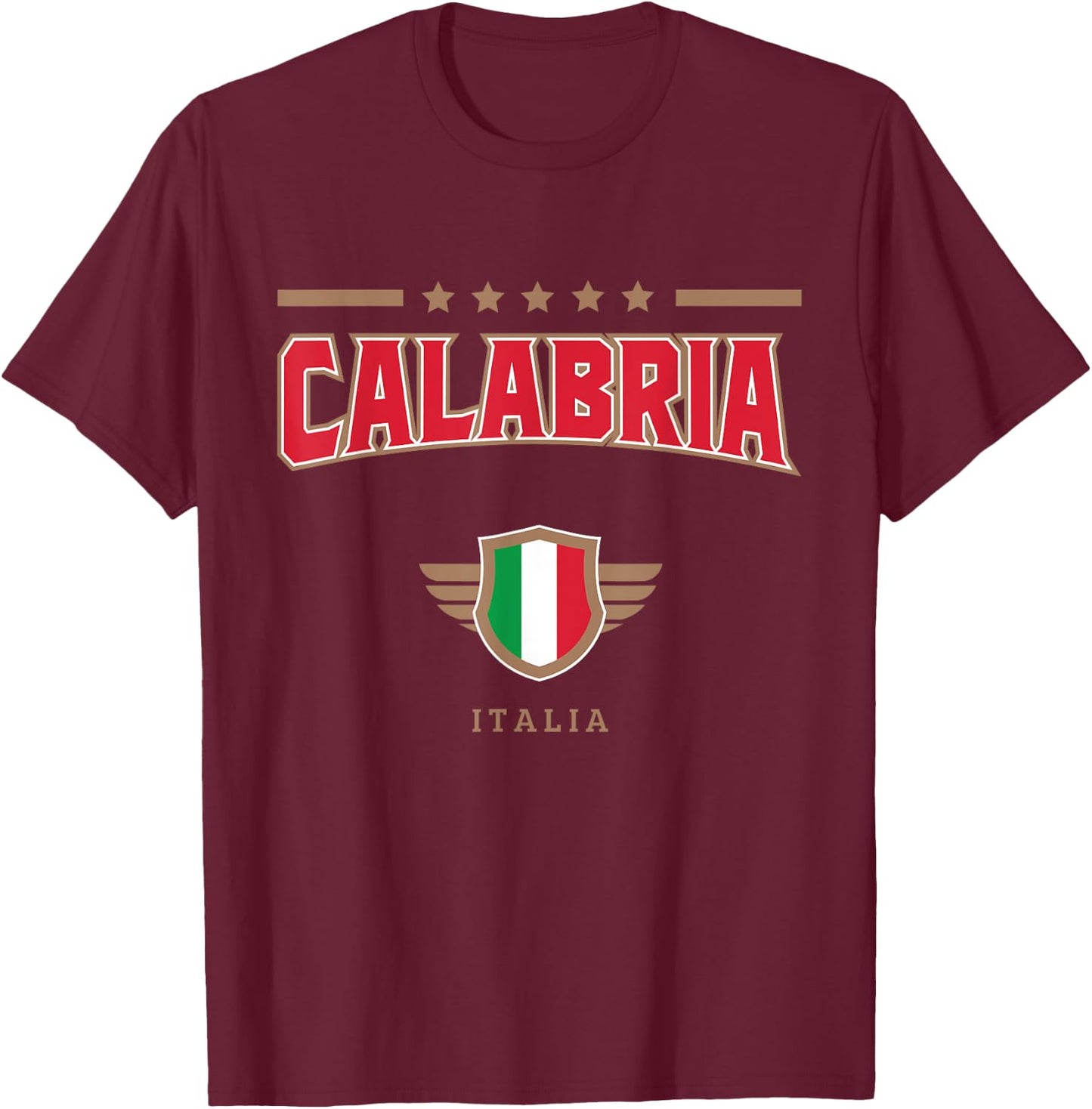 Calabria Italy T Shirt - Calabrian Italian Jersey T-Shirt - T-Shirt | Maroon