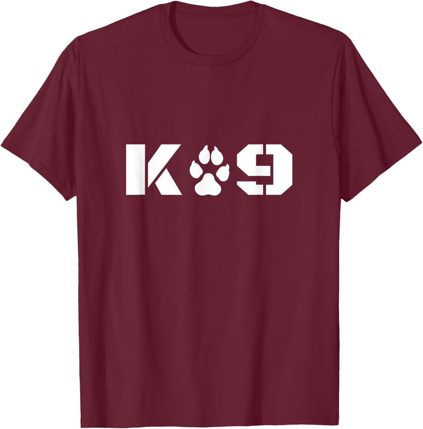 K-9 Officer Canine K9 Unit Police Dog Paw Handler Trainer T-Shirt - T-Shirt | Maroon