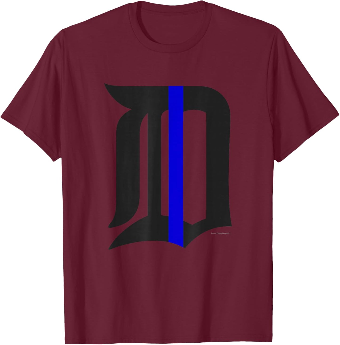 Detroit D Shirt - Thin Blue Line Michigan Police T-Shirt - T-Shirt | Maroon