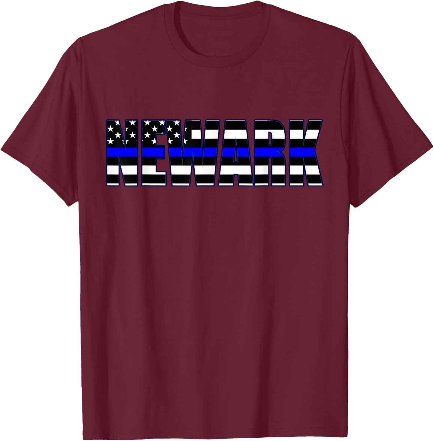 Protect and Serve in Newark Police Flag PD T-Shirt - T-Shirt | Maroon
