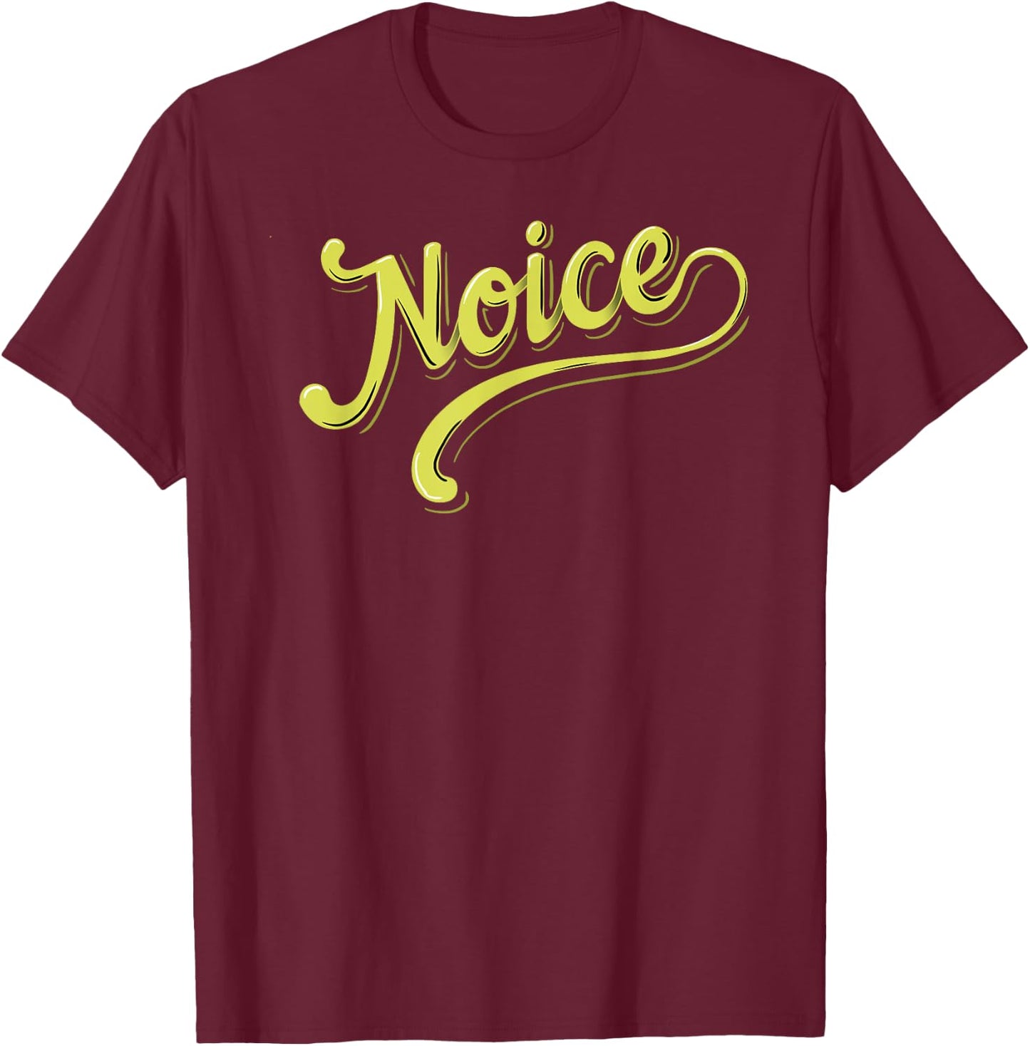 Noice Retro Lettering T-Shirt - T-Shirt | Maroon