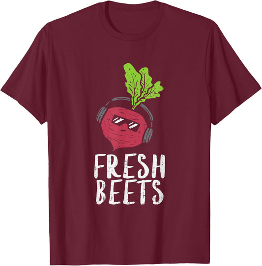 Funny Fresh Beets Vegetable Farmers Market Local Farm Food T-Shirt - T-Shirt | Maroon