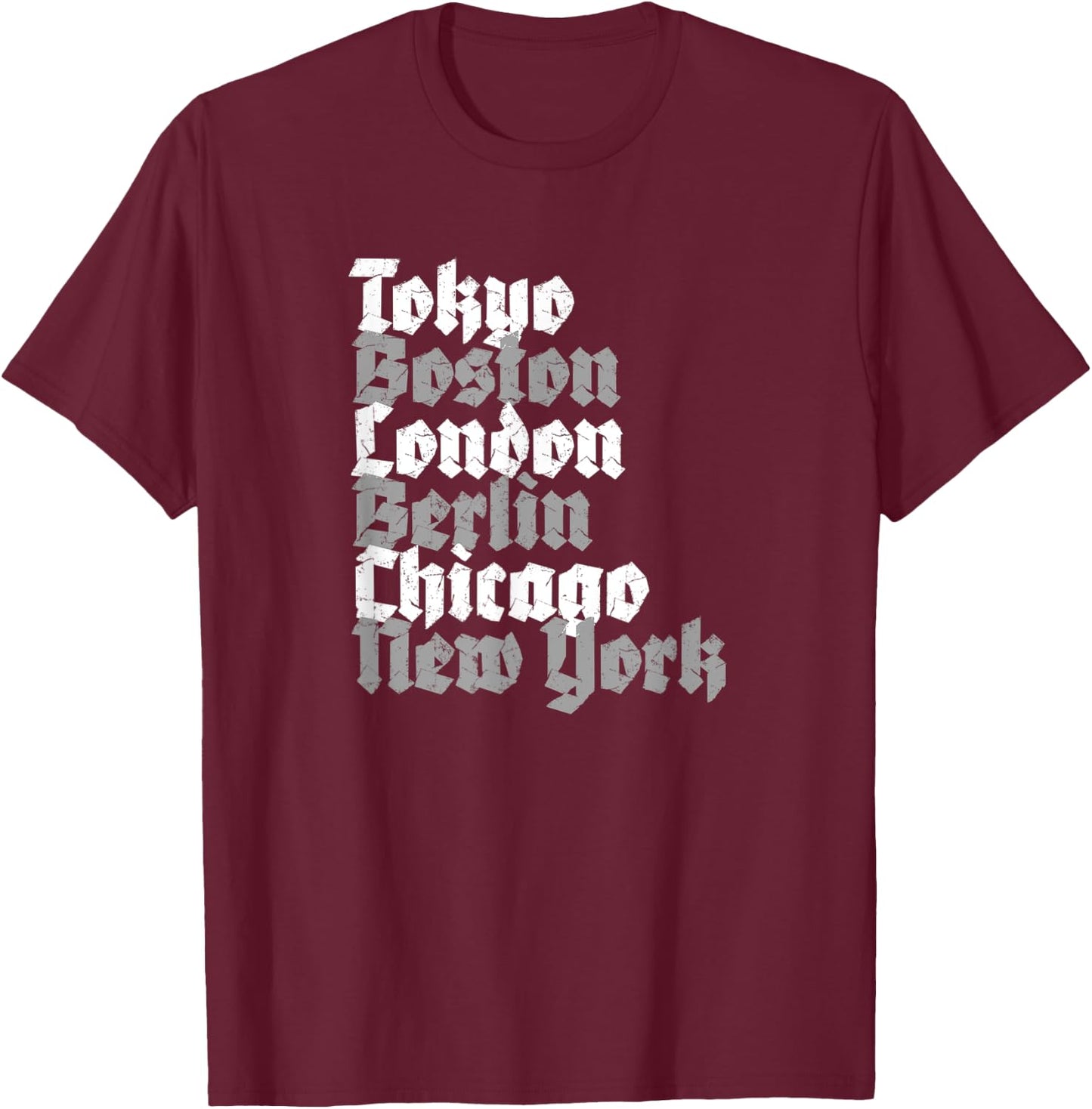 World Marathon Majors Cities T-Shirt - T-Shirt | Maroon
