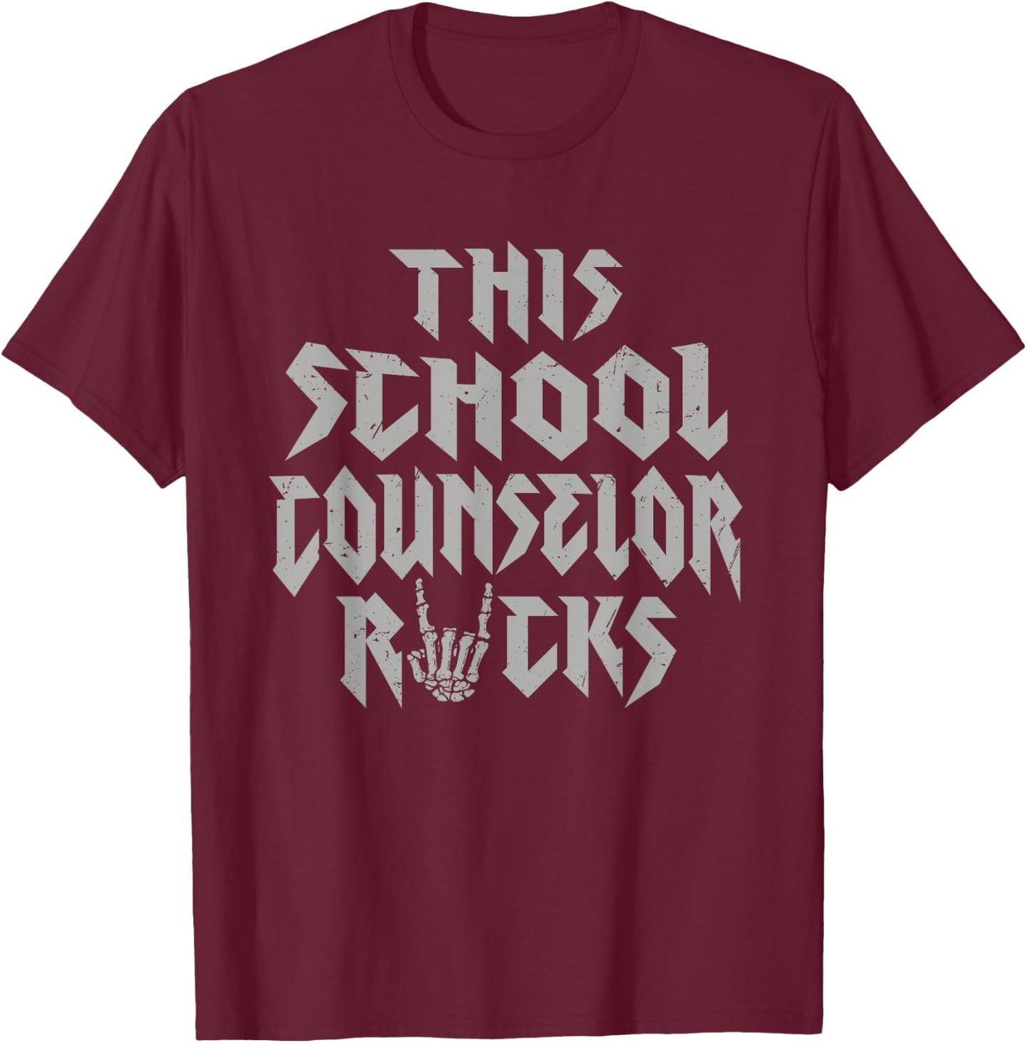This School Counselor Rocks Rock Music Lover T-Shirt - T-Shirt | Maroon