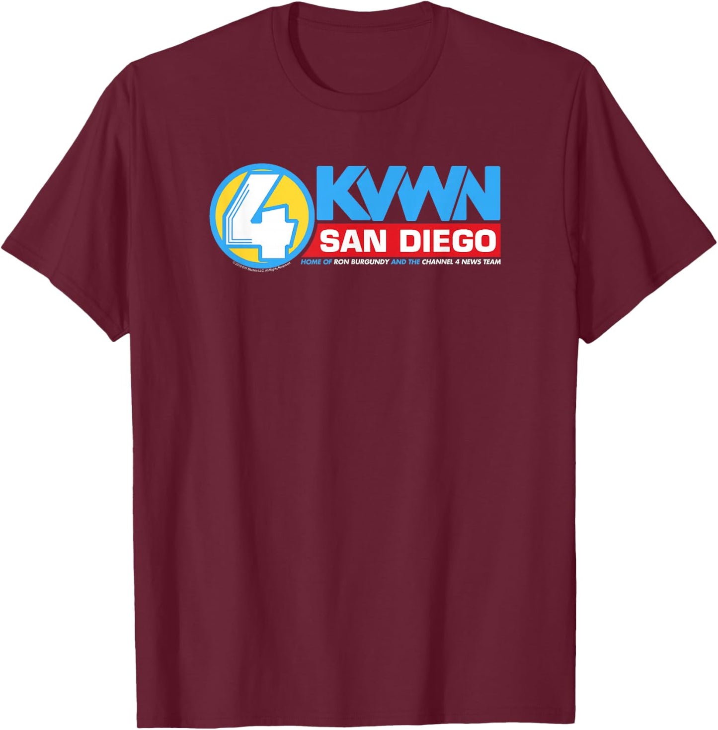 Anchorman KVWN San Diego T-Shirt - T-Shirt | Maroon