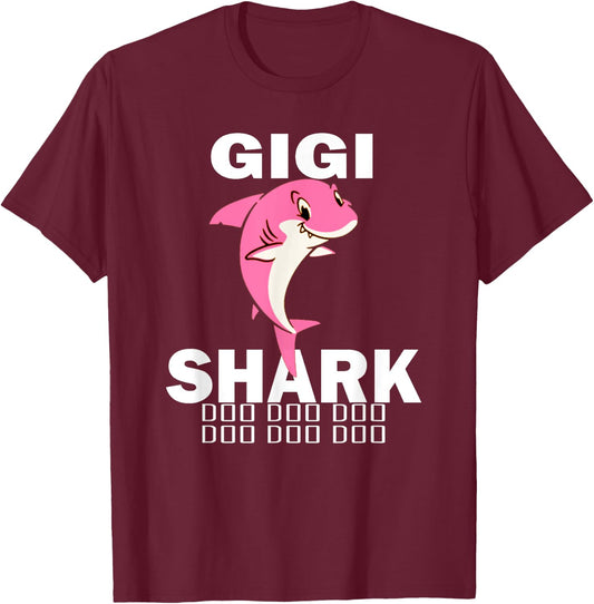 Gigi Shark Shirt Fathers Day Gift For Gigi T-Shirt - T-Shirt | Maroon