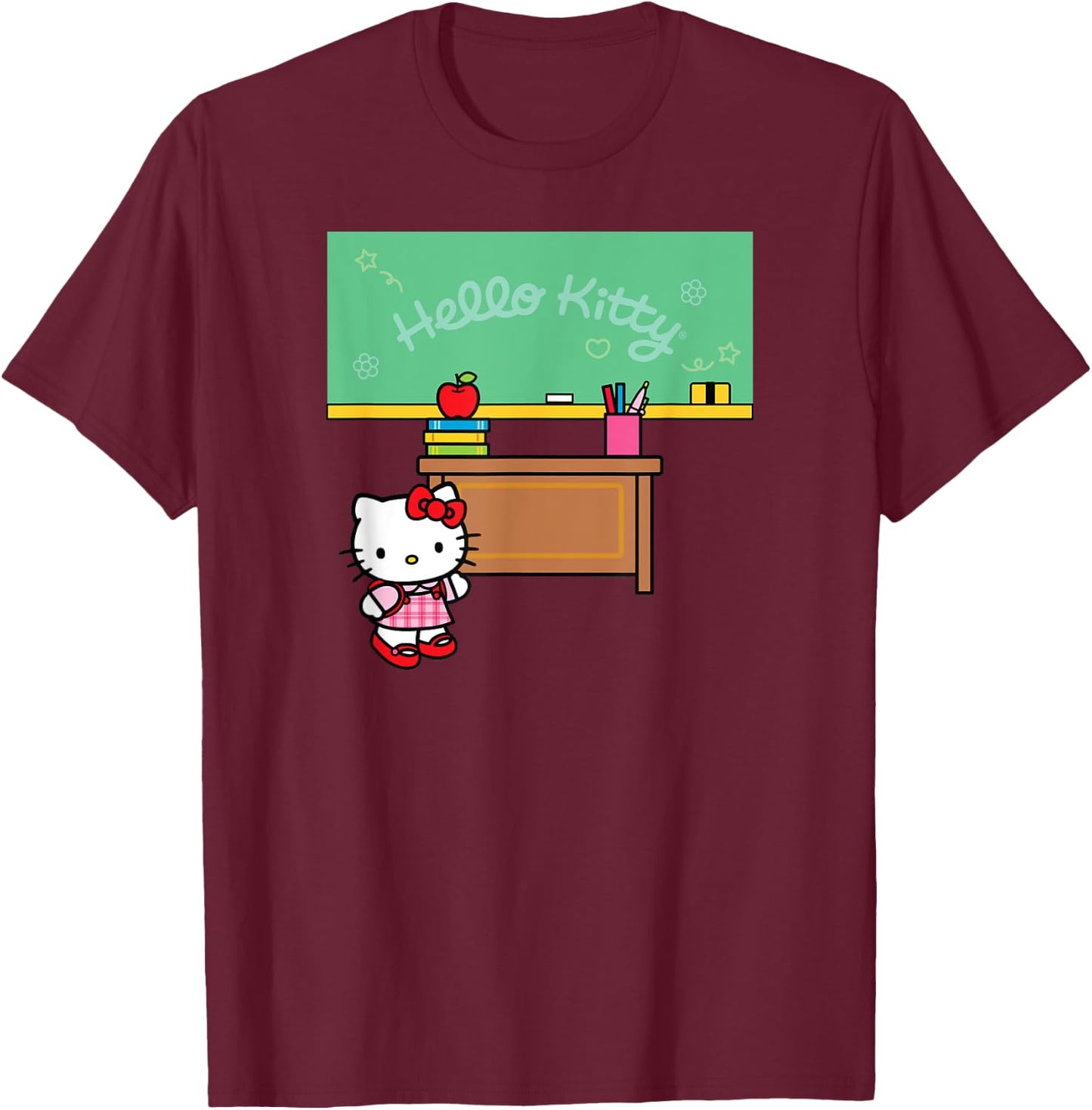 Hello Kitty Classroom Teacher School Men Women Girls Kids T-Shirt - T-Shirt | Maroon