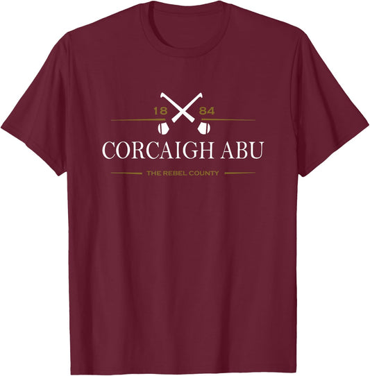 Cork (CORCAIGH ABU), Ireland Hurling T-Shirt - T-Shirt | Maroon