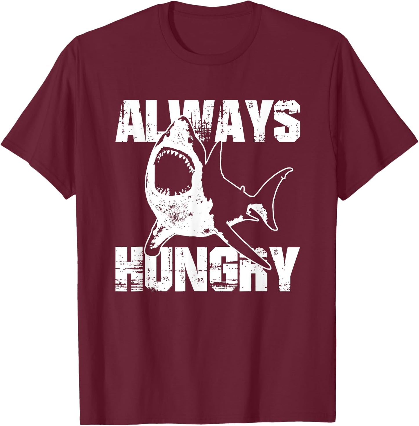 Shirts For Kids Always Hungry Shark Shirt Kids Clothes T-Shirt - T-Shirt | Maroon