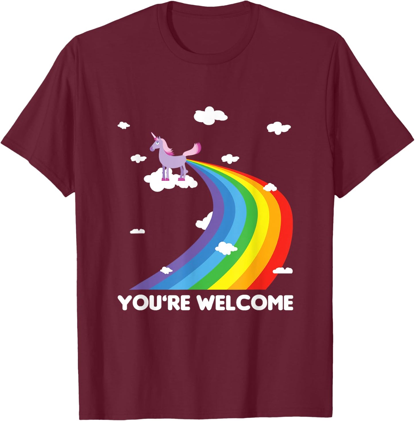 Fun Unicorn Rainbow Fart Poop Where Rainbows From Joke Gift T-Shirt - T-Shirt | Maroon