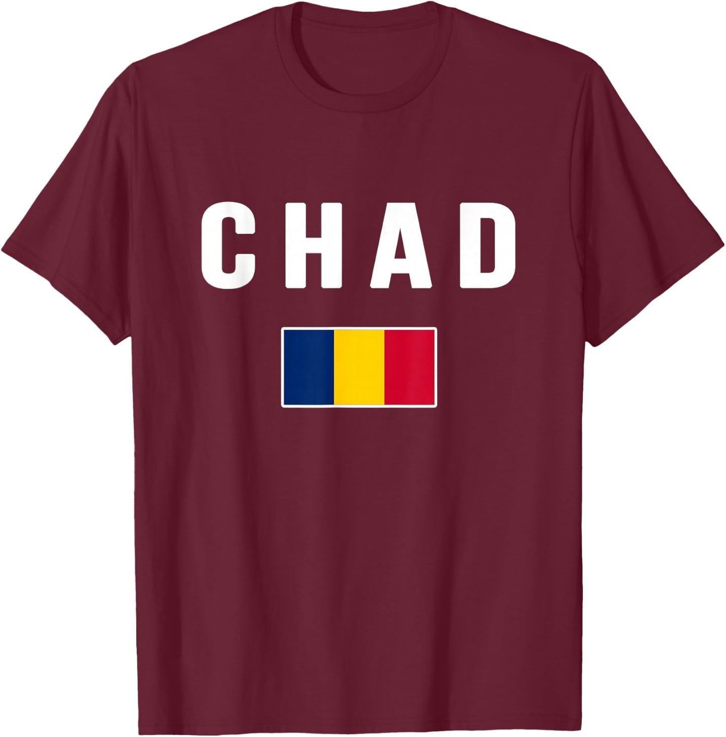 Chad Country Flag T-Shirt - T-Shirt | Maroon