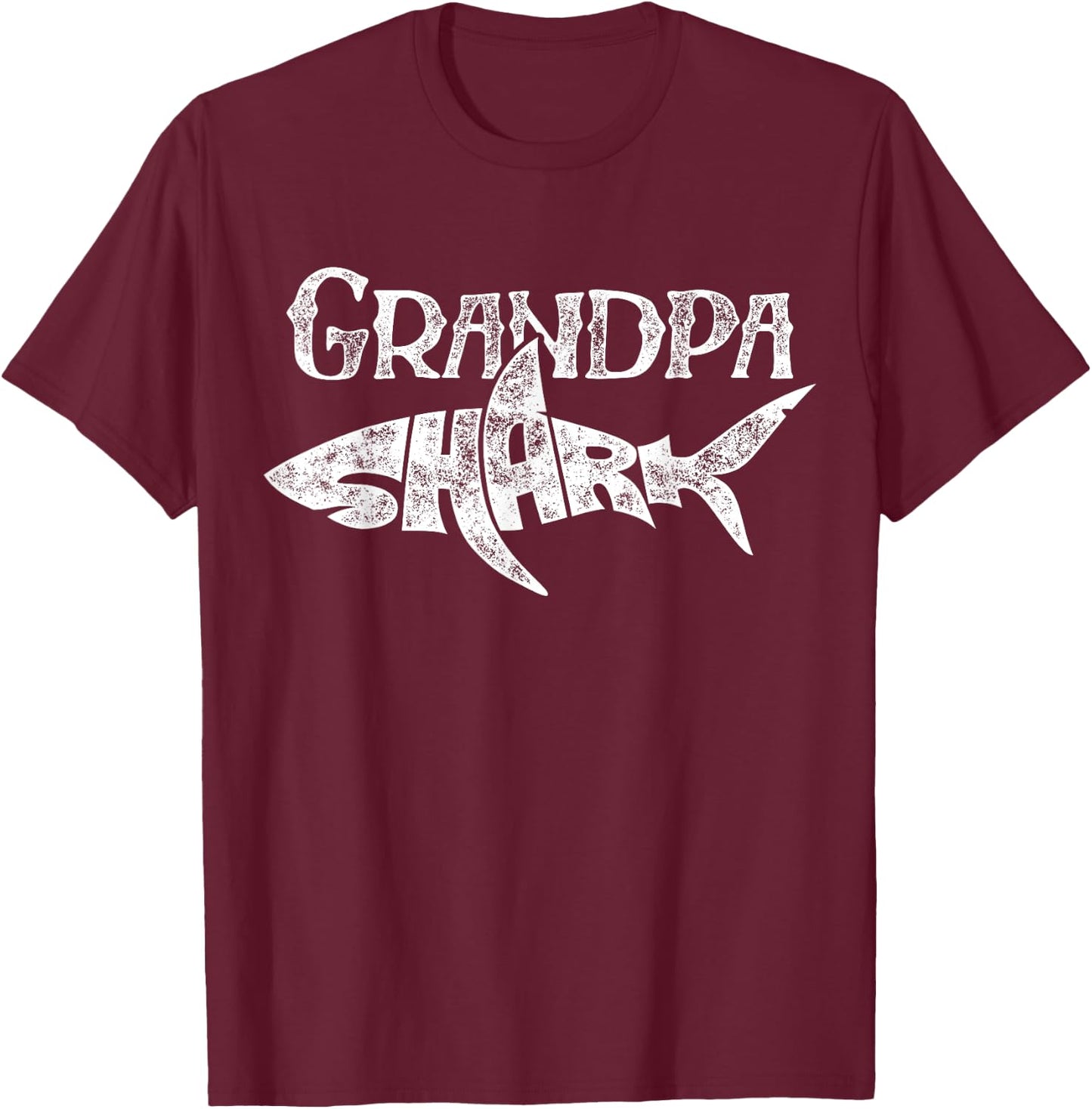 Grandpa Shark T Shirt Family Matching Men Jawsome Gifts T-Shirt - T-Shirt | Maroon