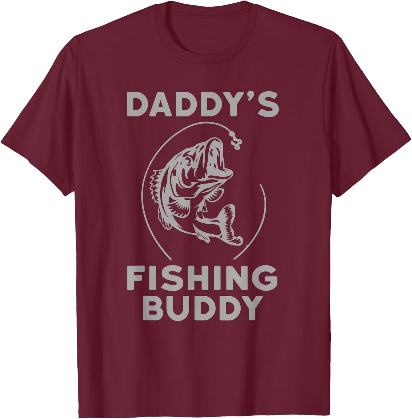 Daddy's Fishing Buddy Perfect Dad Gift Shirt T-Shirt - T-Shirt | Maroon