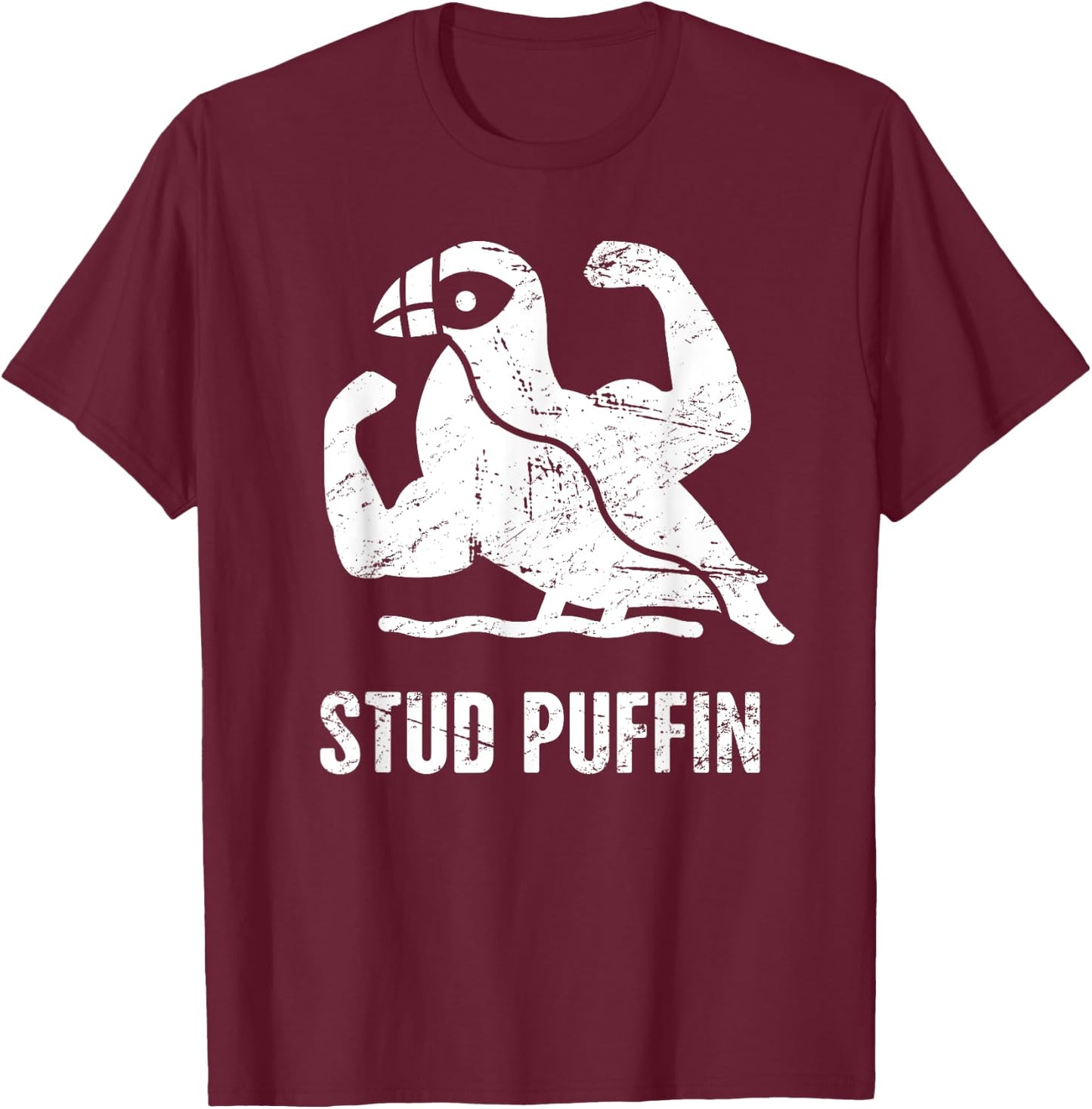 Funny Stud Puffin T-Shirt - T-Shirt | Maroon