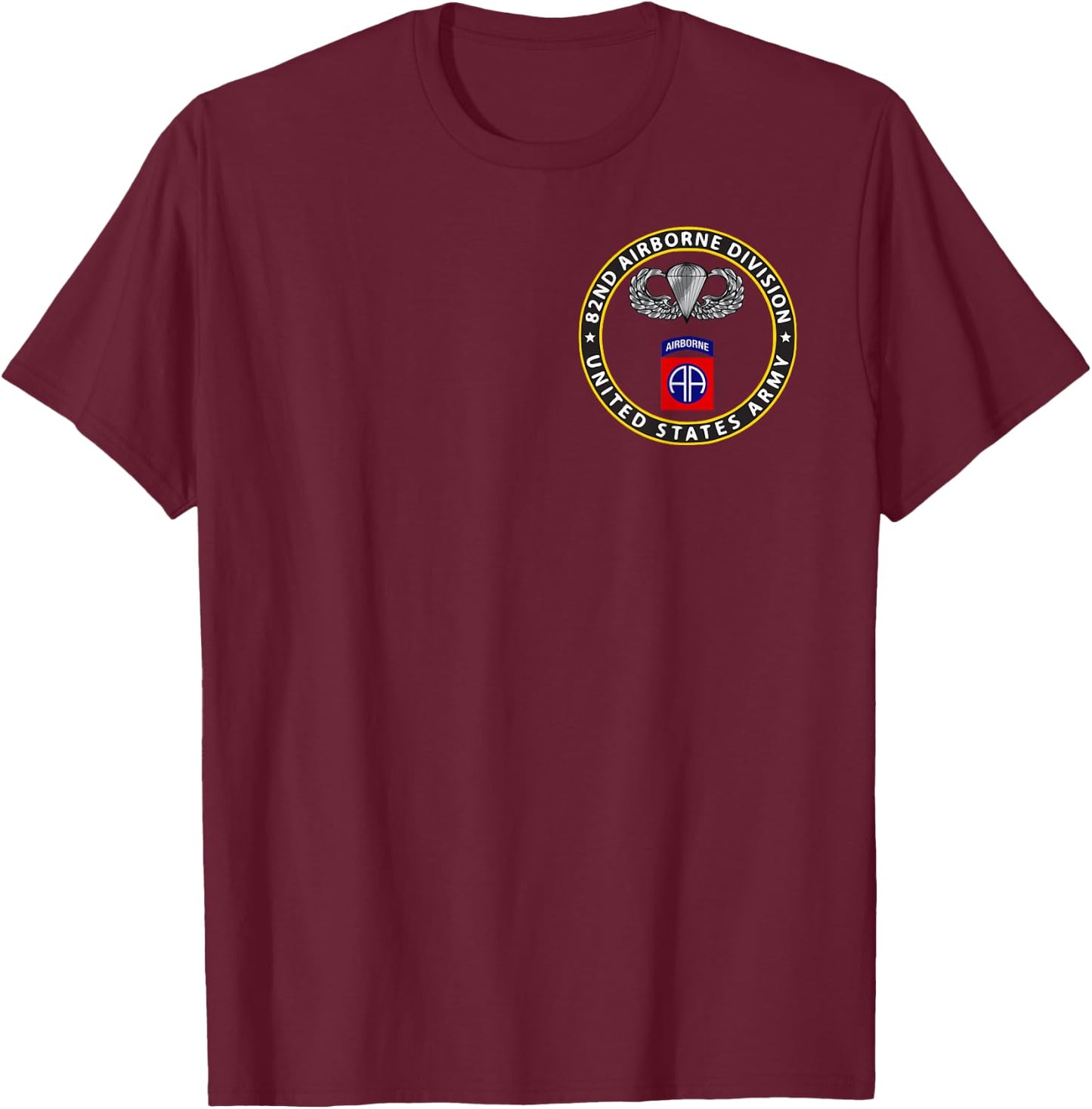 82nd Airborne Division - Parachutist Wings - Paratrooper T-Shirt - T-Shirt | Maroon