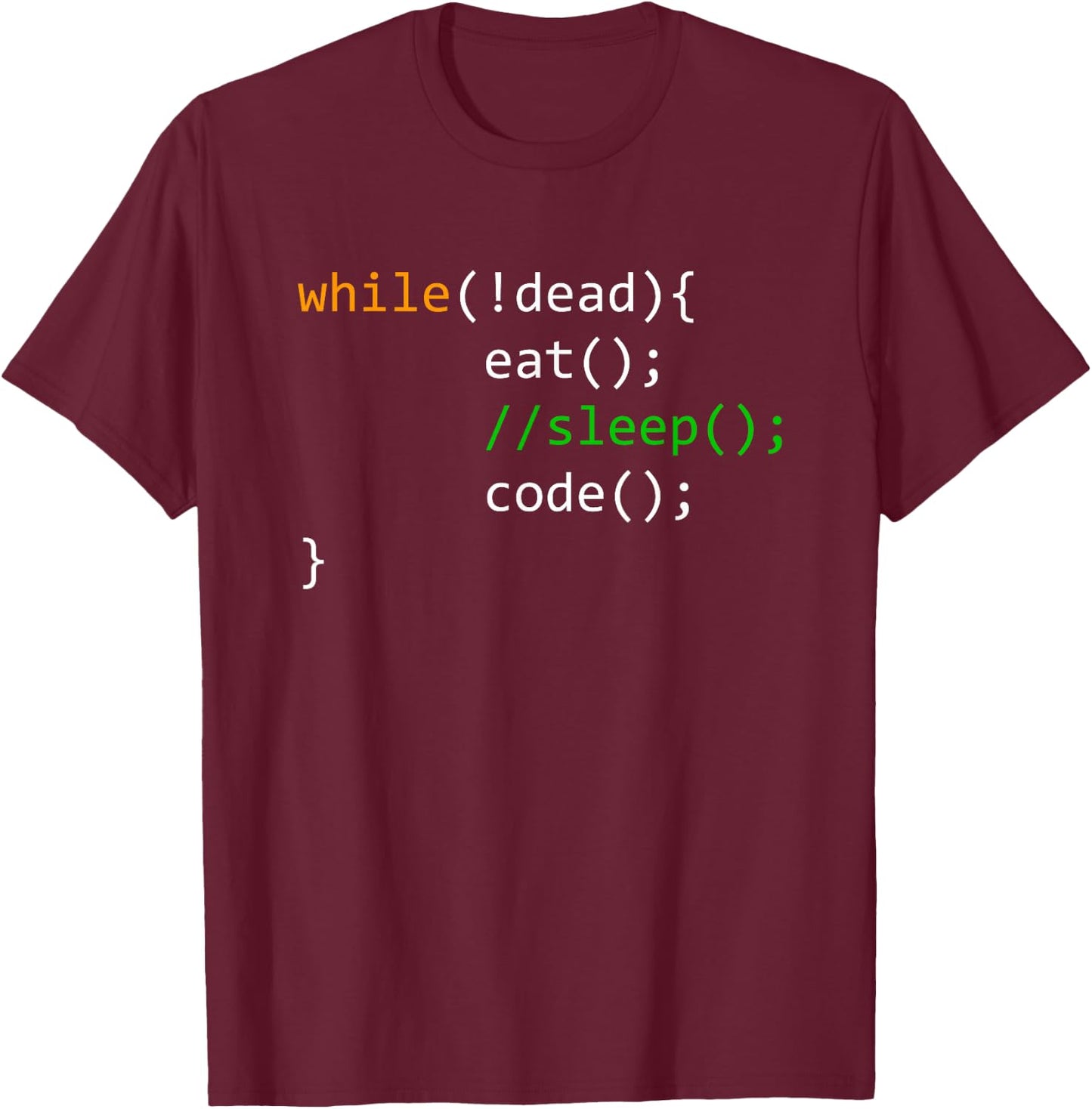 Programmer Eat Sleep Code T-Shirt - T-Shirt | Maroon