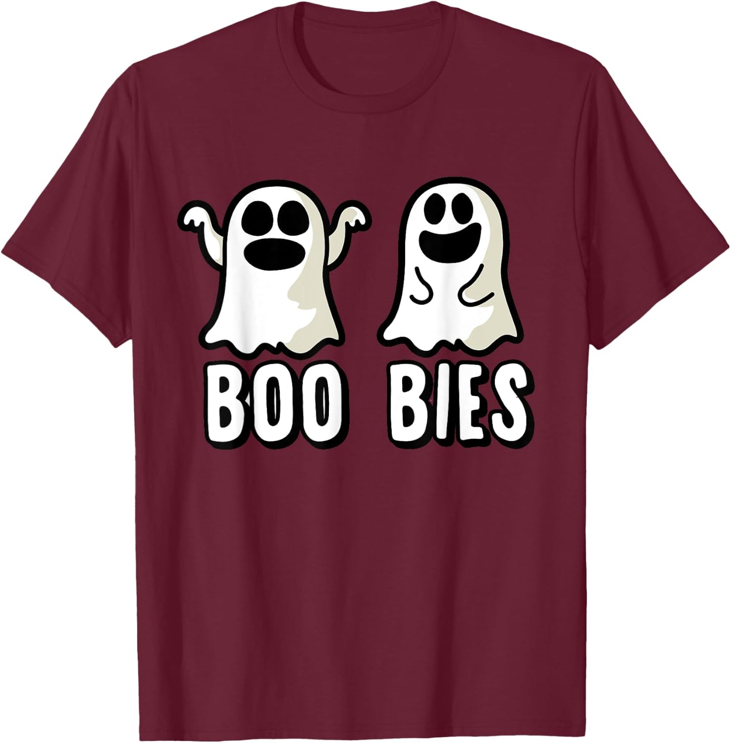 Boo-bies Ghost Funny Halloween T-Shirt - T-Shirt | Maroon