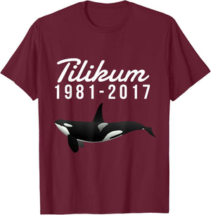 Free Tilikum Save the Orca Killer Whale T-Shirt - T-Shirt | Maroon