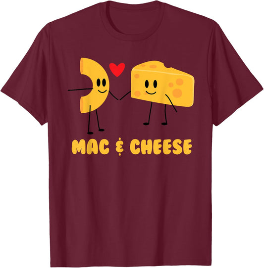 Funny Mac & Cheese Love Food - Cute Veggie Gift T-Shirt - T-Shirt | Maroon