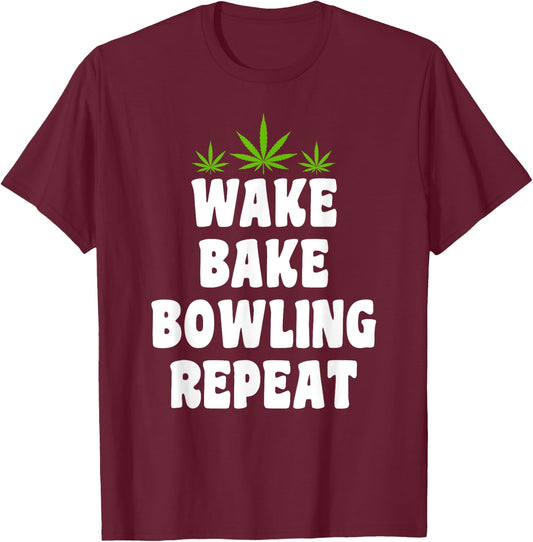 Bowling & Cannabis Marijuana Weed Smoker T-Shirt - T-Shirt | Maroon