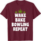 Bowling & Cannabis Marijuana Weed Smoker T-Shirt - T-Shirt | Maroon