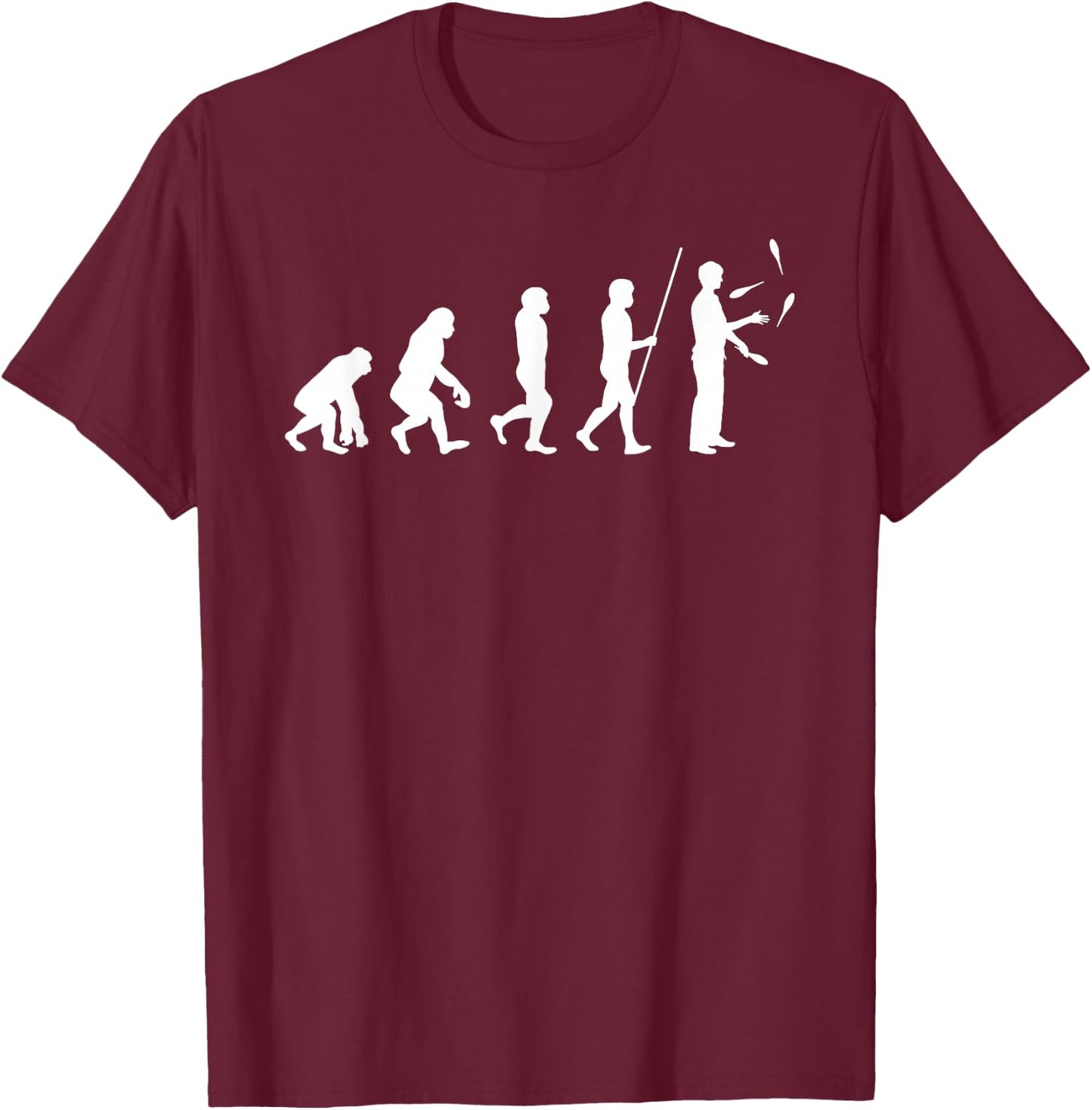 Juggling Evolution Funny Juggle Juggler Gift Shirt T-Shirt - T-Shirt | Maroon