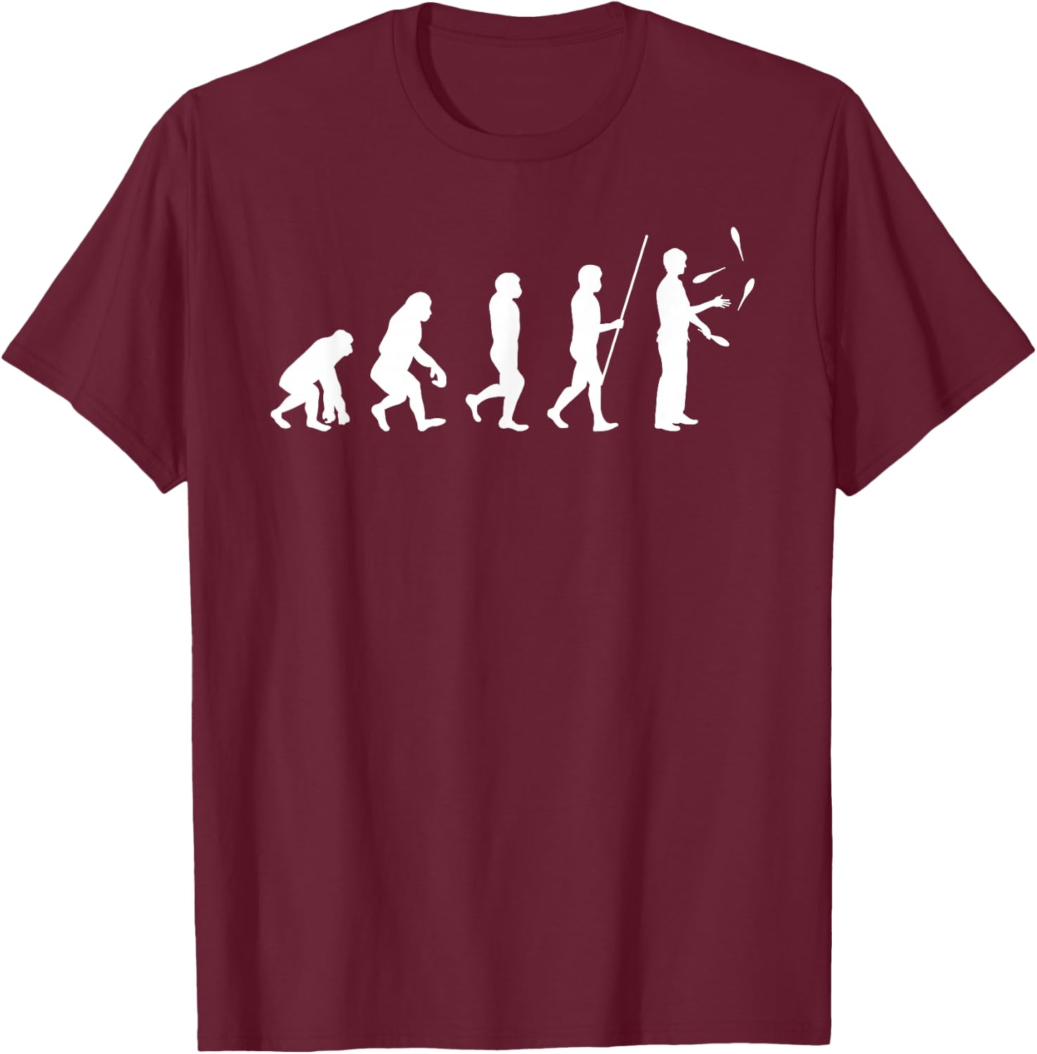 Juggling Evolution Funny Juggle Juggler Gift Shirt T-Shirt - T-Shirt | Maroon