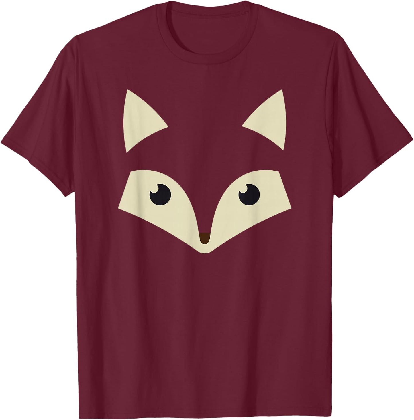 Cute Fox Face Awesome Halloween Costume Gift Shirt T-Shirt - T-Shirt | Maroon