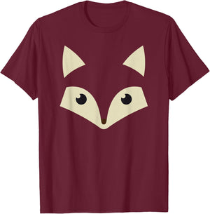 Cute Fox Face Awesome Halloween Costume Gift Shirt T-Shirt - T-Shirt | Maroon