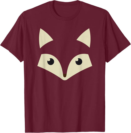 Cute Fox Face Awesome Halloween Costume Gift Shirt T-Shirt - T-Shirt | Maroon