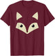Cute Fox Face Awesome Halloween Costume Gift Shirt T-Shirt - T-Shirt | Maroon